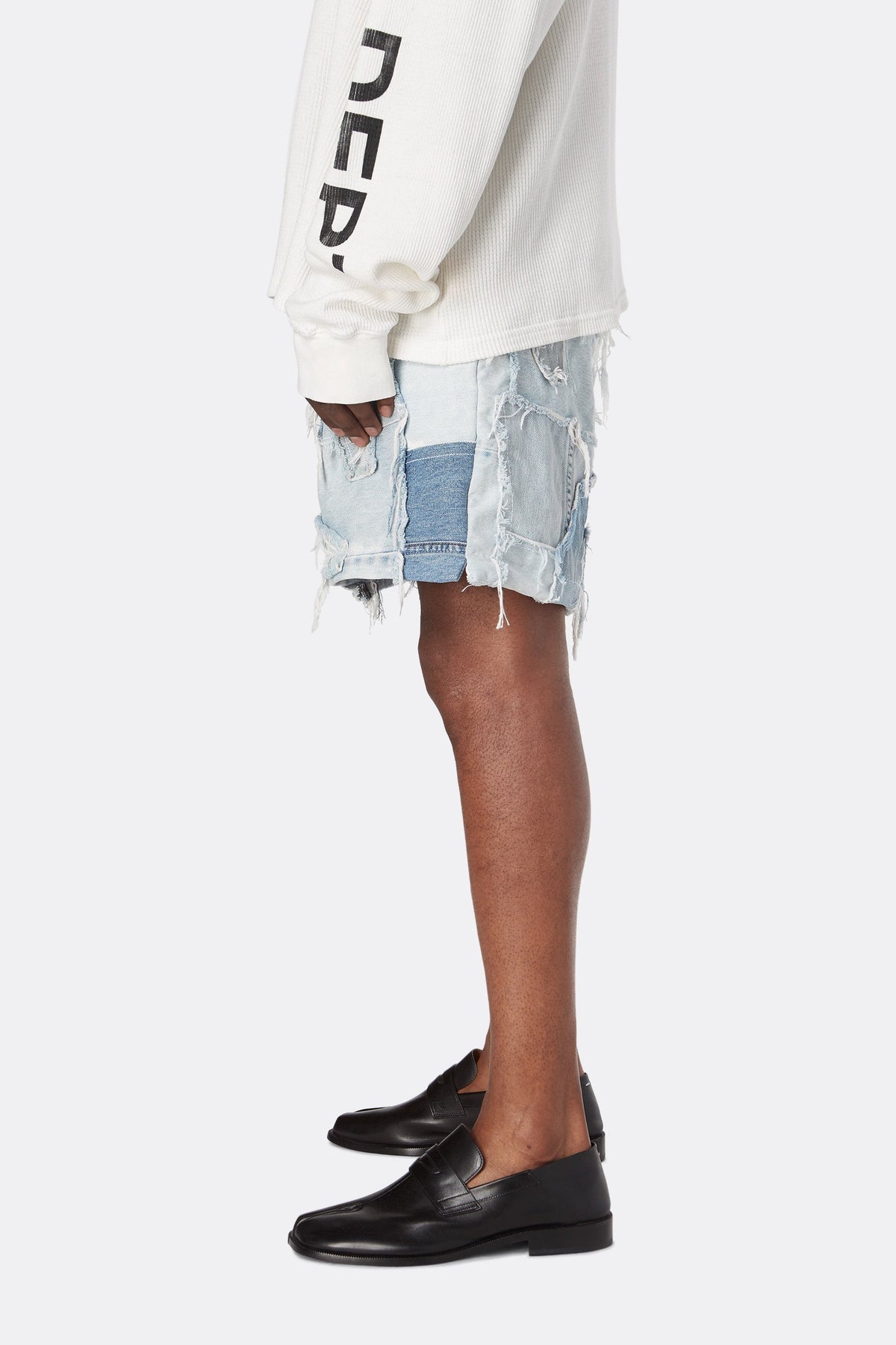PATCHWORK DENIM ZUMA SHORTS