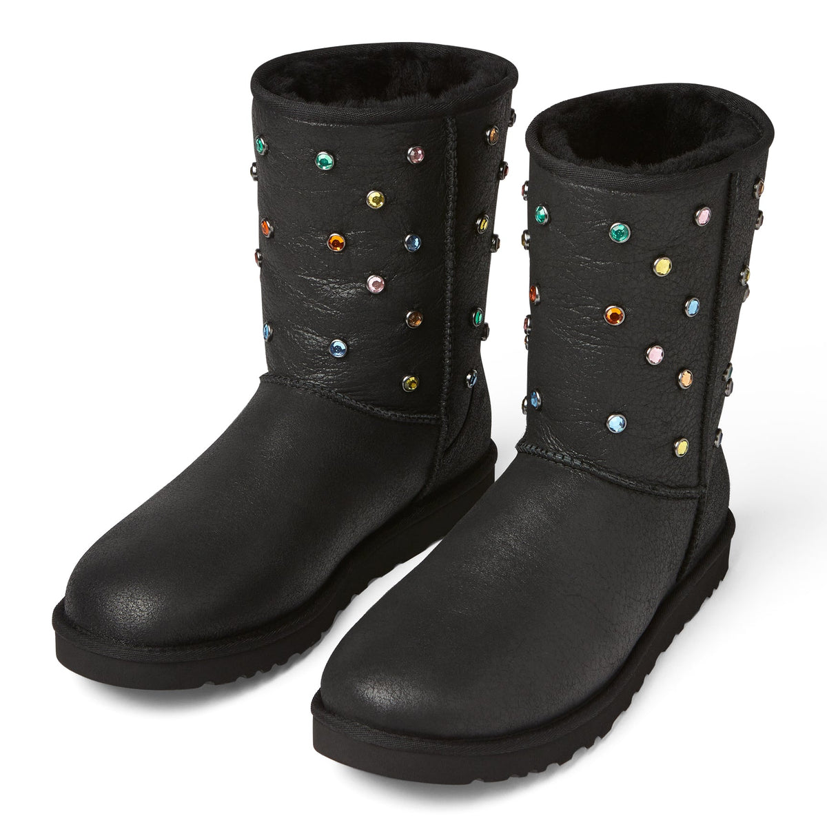 UGG GALLERY DEPT CLASSIC SHORT BLACK LEATHER