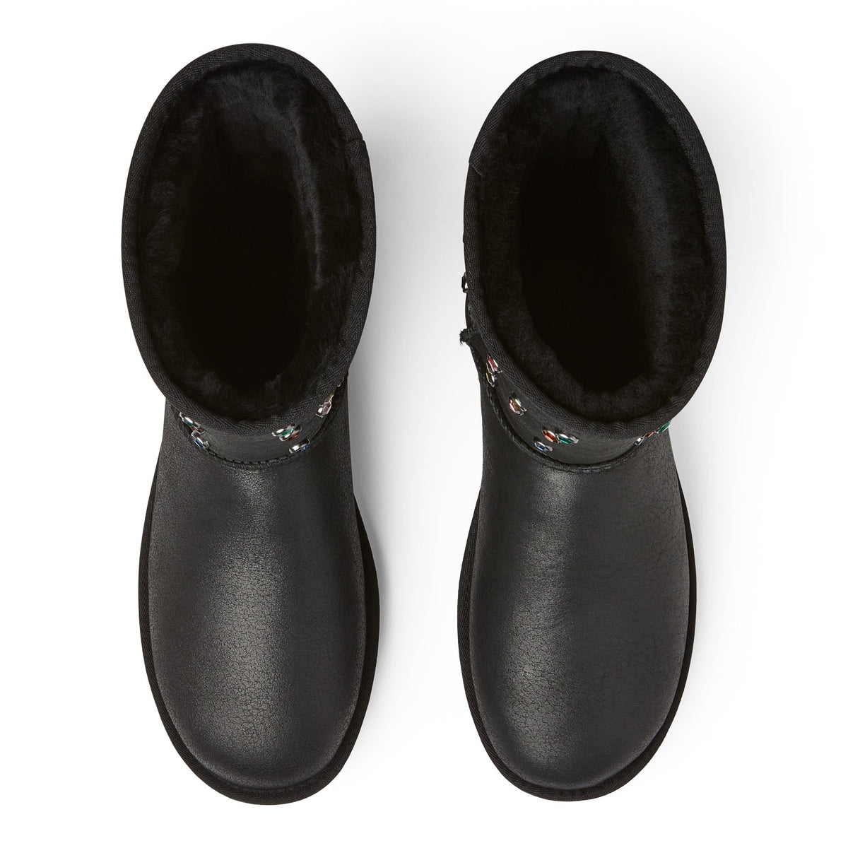 UGG GALLERY DEPT CLASSIC SHORT BLACK LEATHER