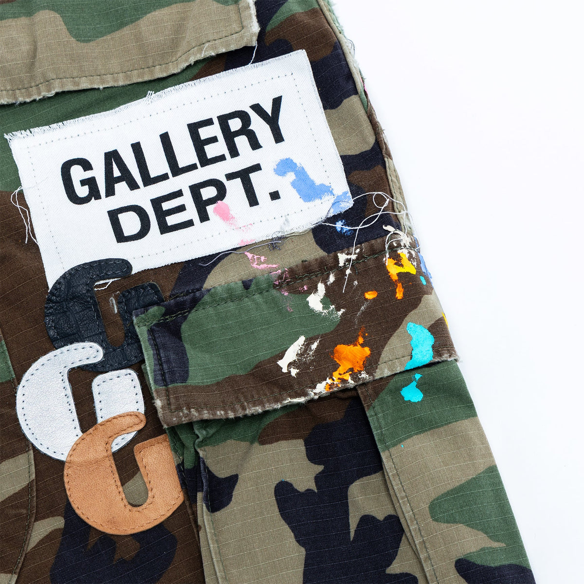 G PATCH WOODLAND CAMO CARGO SHORTS