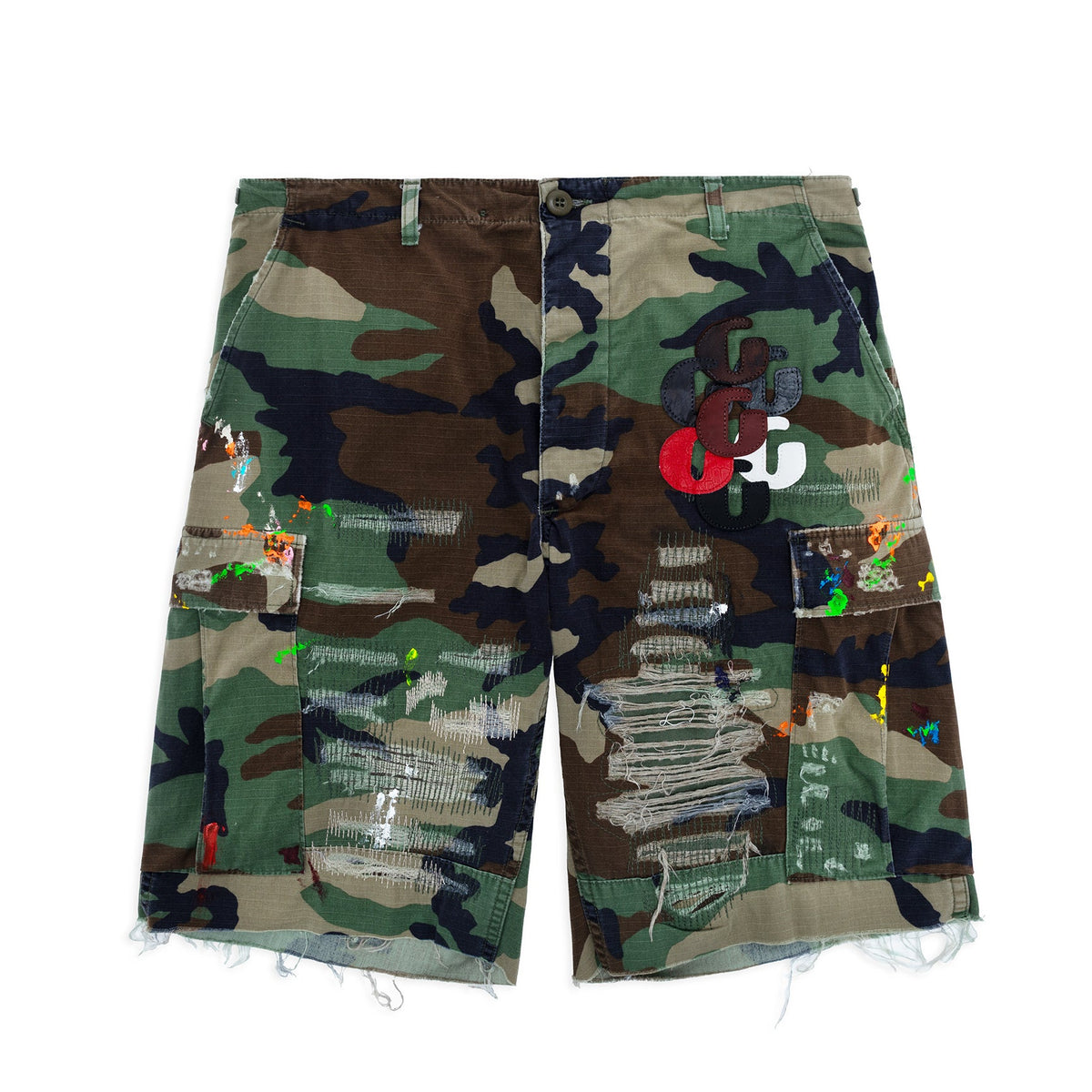 G PATCH WOODLAND CAMO CARGO SHORTS