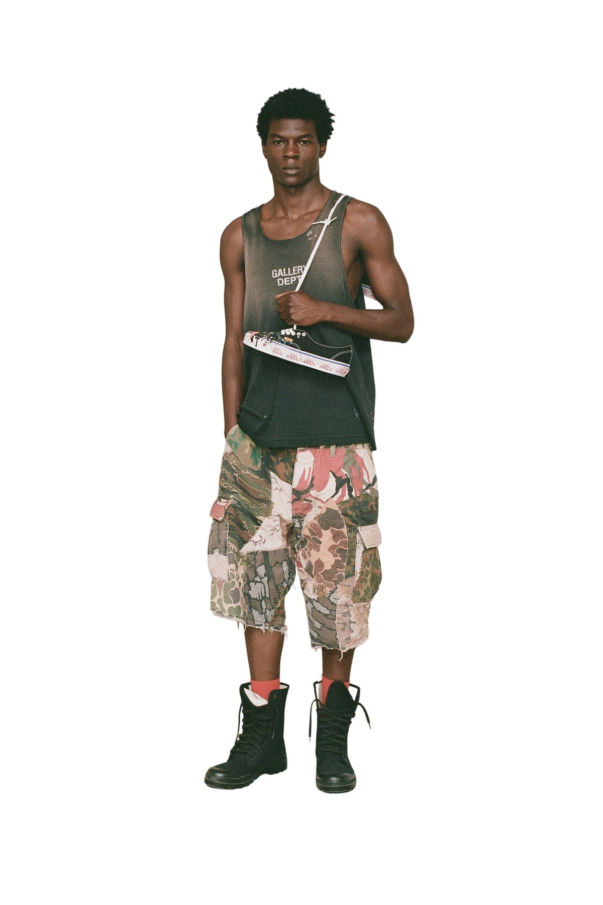 RETOUCHE CAMO PATCHWORK KENZIE SHORT